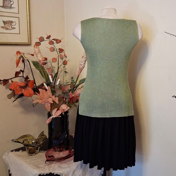 NEW Soft Stretchy Cardigan Knit Olive Green Camisoles Tank Top Sleeveless Tops - Picture 8 of 12